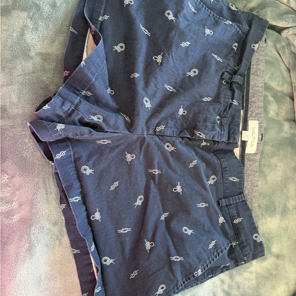 Nautica Dark Blue Nautical Print Shorts